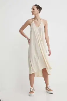 Roxy rochie din amestec de in culoarea bej, mini, drept, ERJX603390 imagine