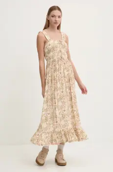 Roxy rochie Paradise Winds culoarea verde, maxi, evazati, ERJWD03803 imagine