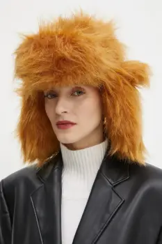 Ruslan Baginskiy caciula culoarea maro, din tricot gros, AVIH004-P-HH imagine