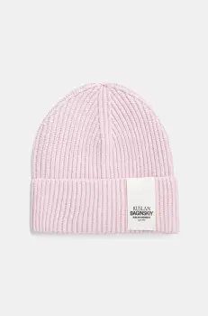 Ruslan Baginskiy caciula din amestec de lana culoarea roz, din tricot gros, BN039-VWNE imagine