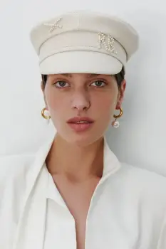 RUSLAN BAGINSKIY caciula pentru femei, din bumbac Baker Boy Cap imagine