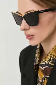Saint Laurent ochelari de soare femei, culoarea negru imagine