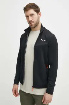 Salewa hanorac Puez Waffle Hybrid culoarea negru, neted, 00-0000028859 imagine