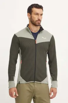 Salewa hanorac Puez Waffle Hybrid culoarea verde, neted, 00-0000028859 imagine