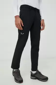 Salewa pantaloni de exterior Puez Dolomitic 2 barbati, culoarea negru imagine