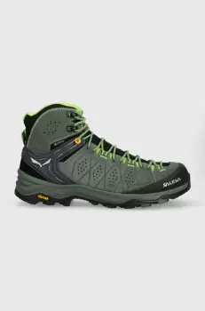 Salewa pantofi Alp Trainer 2 Mid GTX barbati, culoarea verde, izolat imagine