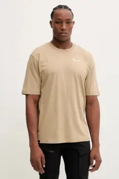 Salewa tricou sport Eagle Glacier Loose culoarea bej, cu imprimeu, 00.0000029200 imagine