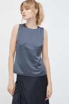 Samsoe Samsoe bluza culoarea gri, neted imagine