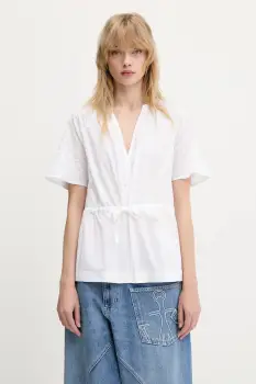 Samsoe Samsoe bluza din bumbac Satoma culoarea alb, uni, F25100007 imagine