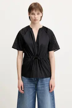 Samsoe Samsoe bluza din bumbac Satoma culoarea negru, uni, F25100007 imagine