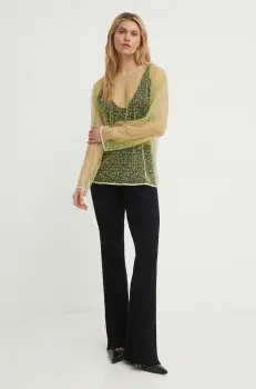 Samsoe Samsoe bluza SAMALLY femei, culoarea verde, cu imprimeu, F24200140 imagine