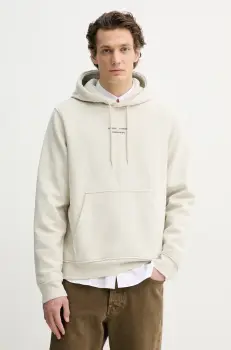 Samsoe Samsoe bluza SAMARCUS barbati, culoarea bej, cu gluga, cu imprimeu, M25100086 imagine