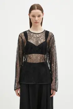 Samsoe Samsoe bluza Sasayla femei, culoarea negru, neted, F24400029 imagine