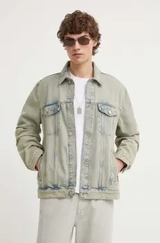 Samsoe Samsoe geaca jeans barbati, de tranzitie, oversize imagine