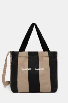 Samsoe Samsoe geanta de bumbac SAFRINKA culoarea bej, F24200050 imagine