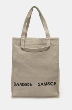 Samsoe Samsoe geanta de bumbac SALUCCA culoarea bej, U24300002 imagine