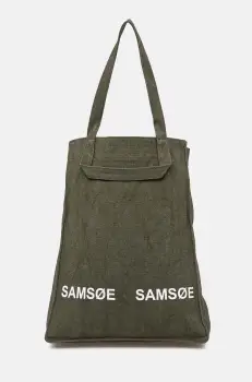 Samsoe Samsoe geanta de bumbac SALUCCA culoarea verde, U24300002 imagine