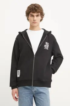 Samsoe Samsoe hanorac de bumbac barbati, culoarea negru, cu gluga, cu imprimeu, M24400010 imagine