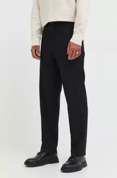 Samsoe Samsoe pantaloni barbati, culoarea negru, drept imagine