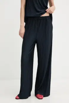 Samsoe Samsoe pantaloni culoarea verde, lat, high waist imagine