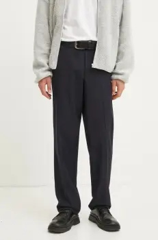 Samsoe Samsoe pantaloni de lana culoarea albastru marin, cu fason chinos, M24400079 imagine