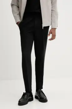 Samsoe Samsoe pantaloni din in culoarea gri, mulata imagine