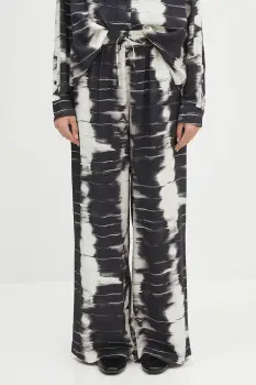 Samsoe Samsoe pantaloni Saneem culoarea negru, lat, high waist, F24100163 imagine