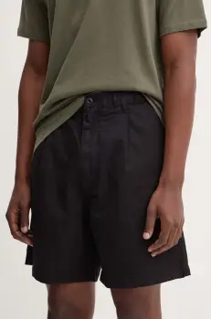 Samsoe Samsoe pantaloni scurti din amestec de in SAHAMMEL culoarea negru, M24200051 imagine