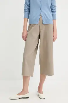 Samsoe Samsoe pantaloni scurti din bumbac SAHARP culoarea bej, uni, high waist, F25200114 imagine