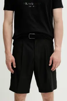 Samsoe Samsoe pantaloni scurti  din in SAMANDLA culoarea negru, M25100074 imagine
