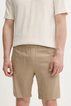 Samsoe Samsoe pantaloni scurti din in SMITH culoarea bleumarin, M21200050 imagine