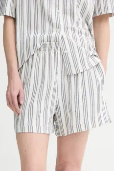 Samsoe Samsoe pantaloni scurti SAKAJA culoarea alb, cu imprimeu, high waist, F25200035 imagine