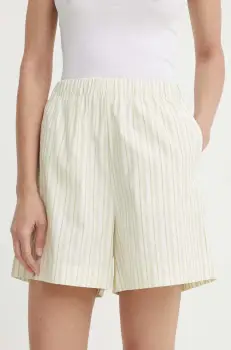 Samsoe Samsoe pantaloni scurti SALOVA femei, culoarea bej, modelator, high waist, F24200111 imagine