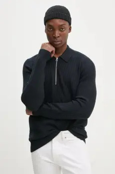 Samsoe Samsoe pulover barbati, culoarea albastru marin, light, M24400023 imagine