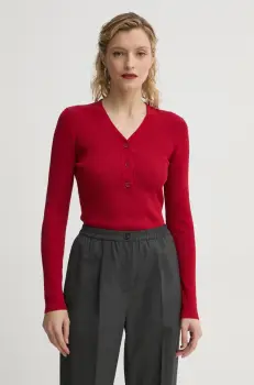 Samsoe Samsoe pulover SALEONORE femei, culoarea rosu, F24400089 imagine