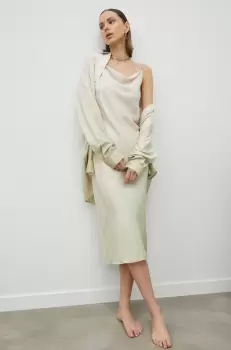 Samsoe Samsoe rochie culoarea alb, midi, drept imagine