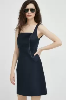 Samsoe Samsoe rochie culoarea albastru marin, mini, mulata imagine