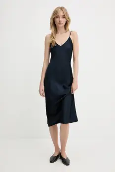 Samsoe Samsoe rochie culoarea negru, midi, drept imagine