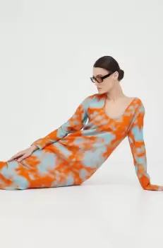 Samsoe Samsoe rochie culoarea portocaliu, maxi, drept imagine