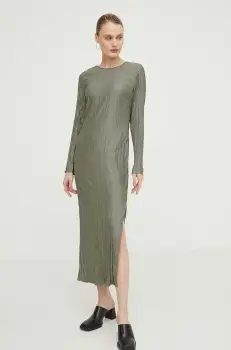 Samsoe Samsoe rochie culoarea verde, midi, drept imagine