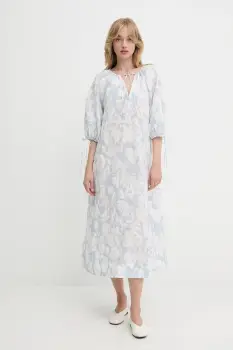 Samsoe Samsoe rochie din bumbac SAMATERA midi, oversize, F25200064 imagine