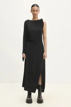 Samsoe Samsoe rochie SAALBA culoarea negru, maxi, evazata, F24400148 imagine