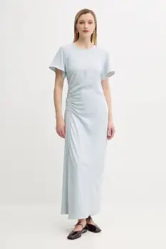 Samsoe Samsoe rochie SAALBERO culoarea gri, maxi, drept, F25200100 imagine