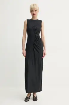 Samsoe Samsoe rochie SAANDREAS culoarea negru, maxi, evazati, F25100139 imagine