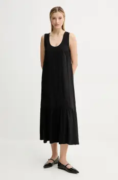 Samsoe Samsoe rochie SALERO culoarea negru, midi, drept, F25100168 imagine