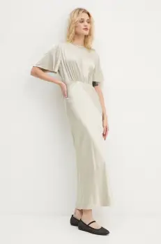 Samsoe Samsoe rochie SALUCINDA culoarea bej, maxi, drept, F24300091 imagine