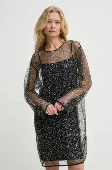 Samsoe Samsoe rochie SAMALLY culoarea negru, mini, drept, F24400143 imagine