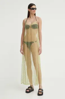 Samsoe Samsoe rochie SAMALLY culoarea verde, maxi, drept, F24200141 imagine