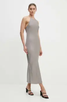 Samsoe Samsoe rochie SANJA culoarea gri, maxi, drept, F24200144 imagine