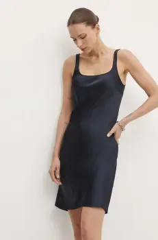 Samsoe Samsoe rochie SASUNNA culoarea albastru marin, mini, drept, F24200178 imagine